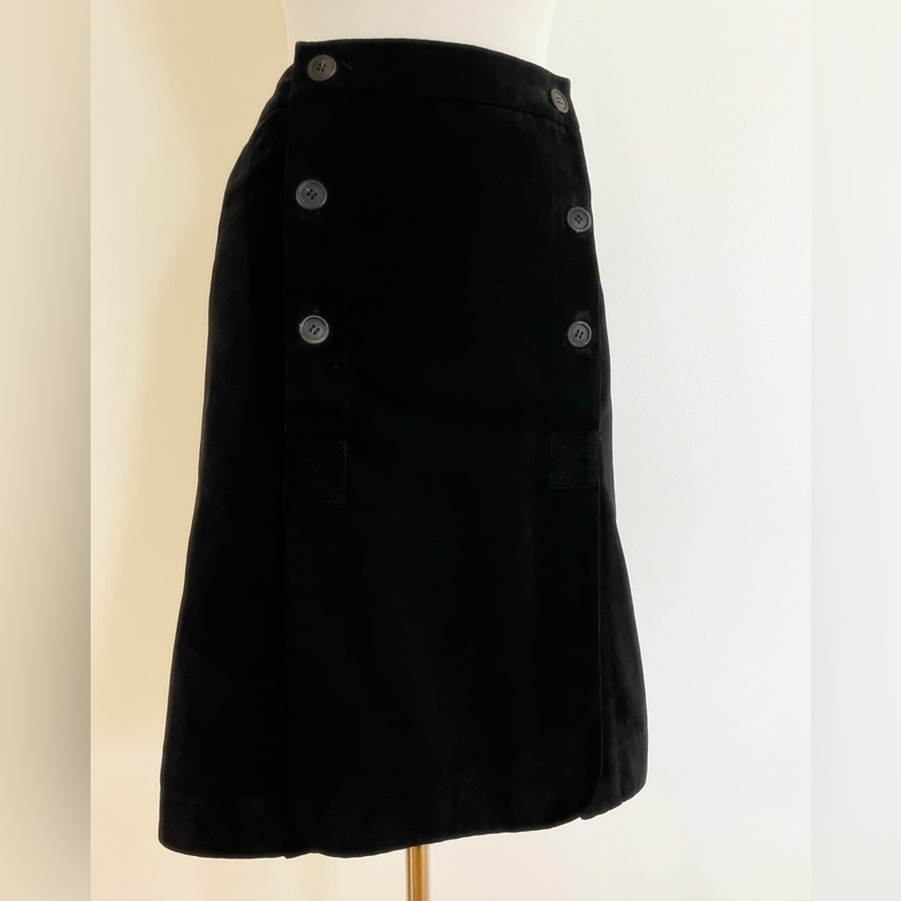 A.P.C. nautical skirt black cotton twill